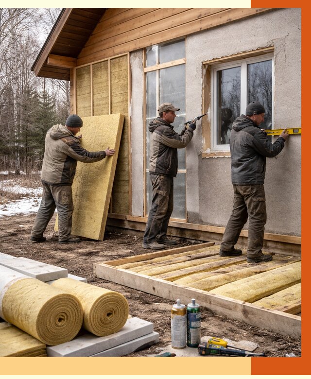 Утепление дачного дома в Сургуте от 4855 руб/м2 — недорого | ТепломастерСрг