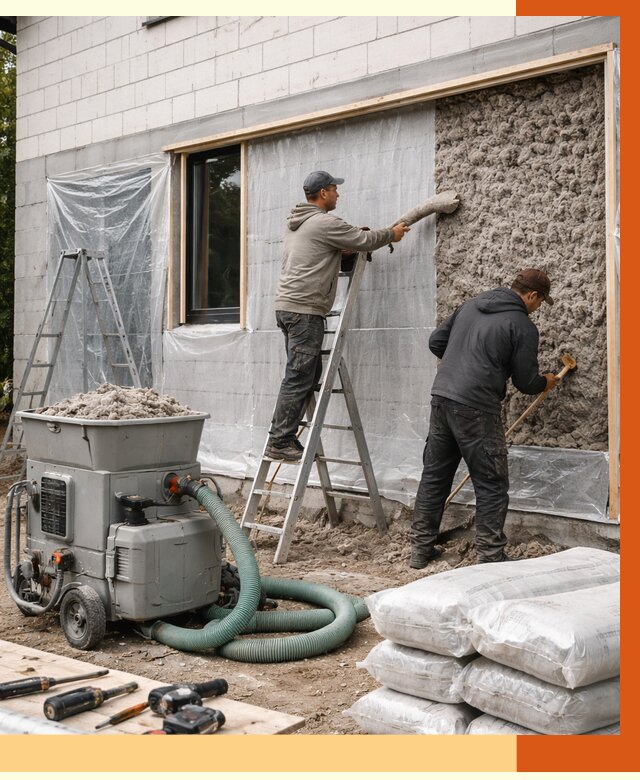 Утепление дома из газобетона эковатой в Сургуте от 4600 руб./м2 | ТепломастерСрг